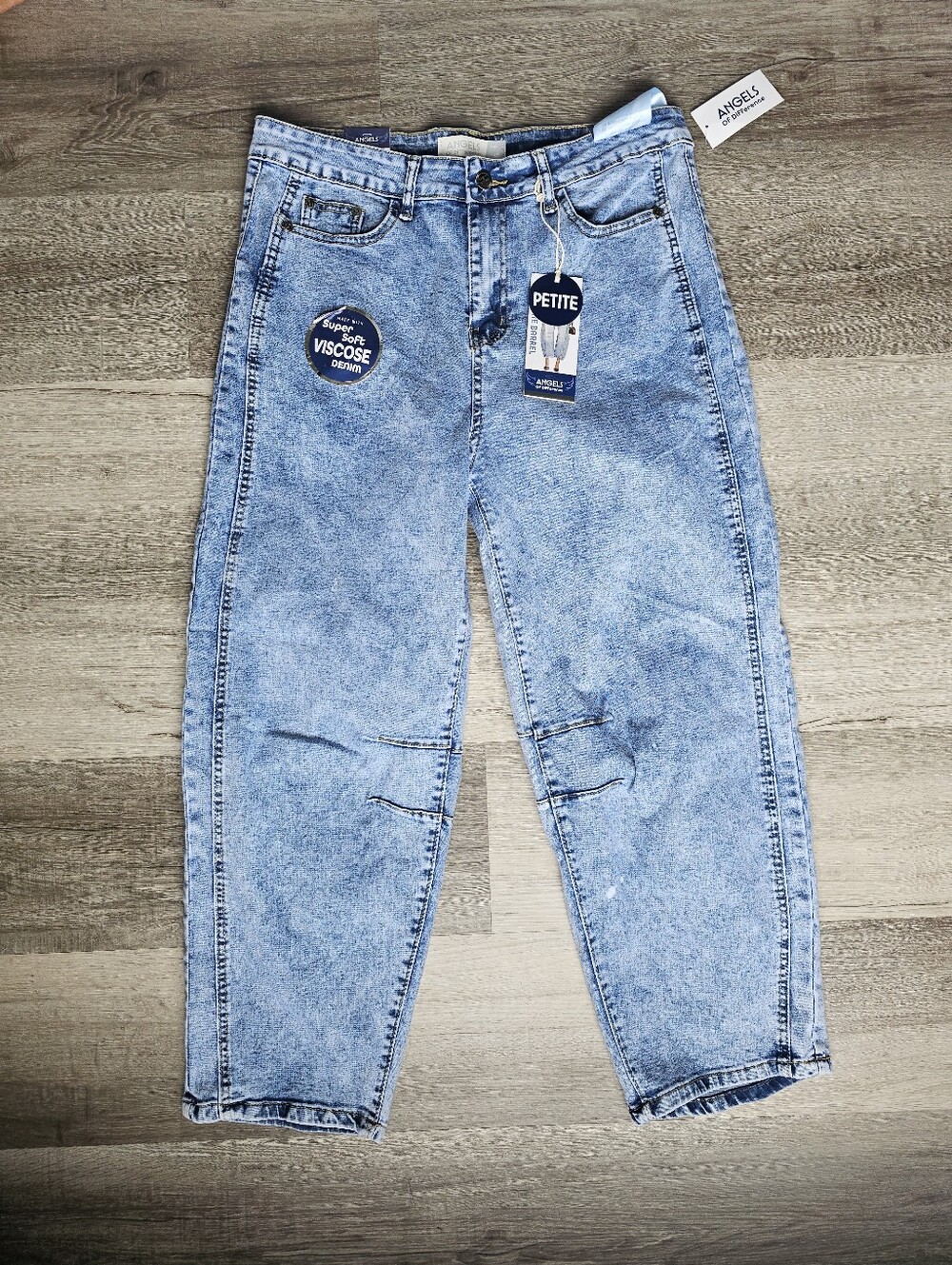 ANGELS Of Difference The Barrel Petite Jeans Size 16P Super Soft Viscose Denim